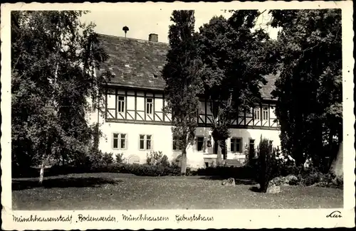 Ak Bodenwerder in Niedersachsen, Blick auf Münchhausens Geburtshaus