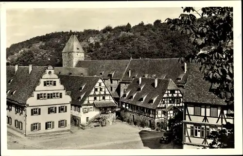 Ak Maulbronn im Enzkreis Baden Württemberg, Partie im Klosterhof, Fachwerkhäuser