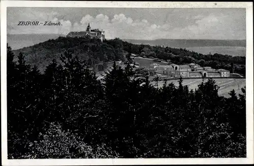 Ak Zbiroh Sbirow Reg. Pilsen, Zamek, Blick auf das Schloss