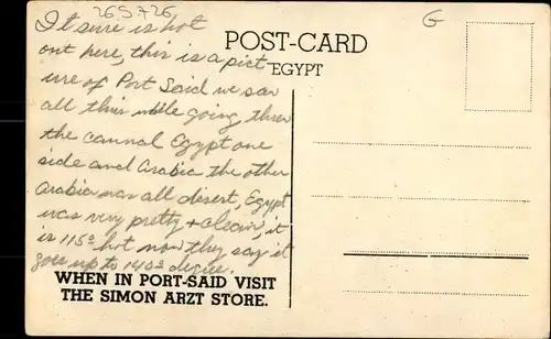 Ak Port Said Ägypten, The Simon Arzt Store, Longines et Tavannes Reklameschild