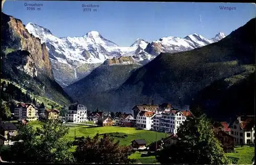 10 alte Ak Wengen im Kanton Bern, diverse Ansichten