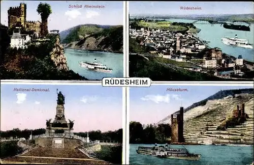 10 alte Ak Rüdesheim am Rhein, diverse Ansichten