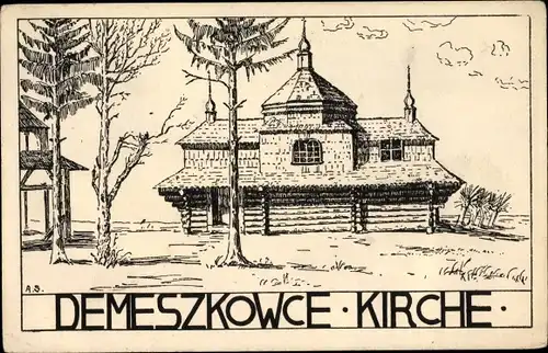 Künstler Ak Demeszkowce Ukraine, Kirche, Kosciol