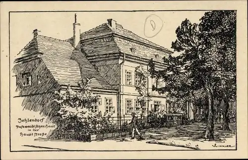 Künstler Ak Winkler, Berlin Zehlendorf, Pasewaldtsches Haus in der Hauptstraße