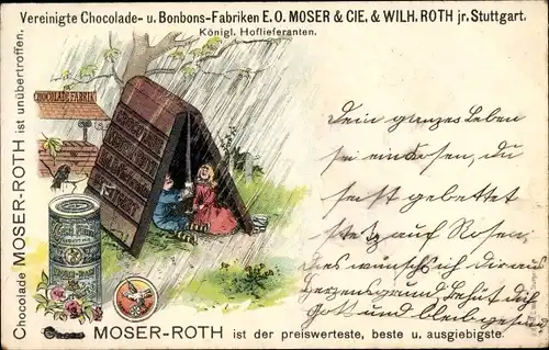 Litho Stuttgart, Schokolade- und Bonbon Fabriken E.O. Moser & Co & Wilh. Roth, Reklame