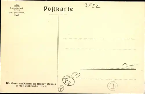 Ak Bodenwerder in Niedersachsen, Totalansicht der Ortschaft mit Umgebung, Brücke