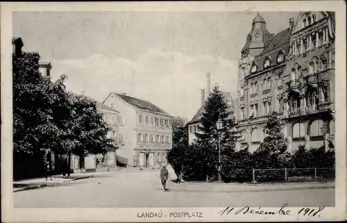 Ak Landau in der Pfalz, Partie auf dem Postplatz