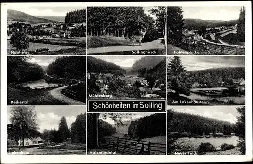 Ak Holzminden Solling im Weserbergland, Reihertal, Lakenhaus, Holzmindetal, Mühlenberg