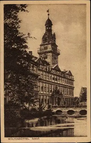 Ak Wolfenbüttel in Niedersachsen, Schloss, Wasserseite