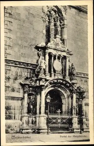 Ak Wolfenbüttel in Niedersachsen, Hauptkirche Beatae Mariae Virginis, Eingang