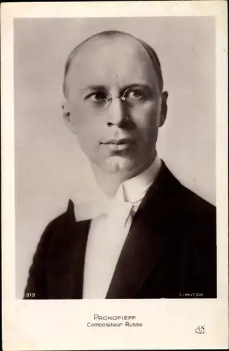 Ak Russischer Komponist Sergei Sergejewitsch Prokofjew, Portrait