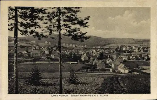 Ak Niedernhausen im Rheingau Taunus Kreis, Panoramaansicht der Ortschaft mit Umgebung