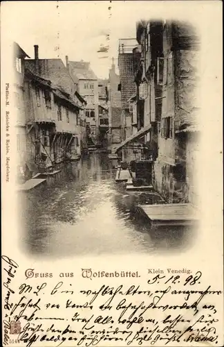 Ak Wolfenbüttel in Niedersachsen, Wasserpartie in Klein Venedig