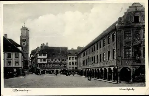 Ak Memmingen in Schwaben, Marktplatz, St. Martins Kirche, Harmonie