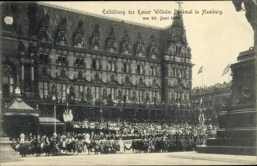Ak Hamburg Mitte Altstadt, Enthüllung des Kaiser Wilhelm Denkmal 1903, Parade