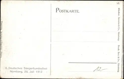 Ak Nürnberg in Mittelfranken Bayern, 8. Deutsches Sängerbundesfest 1912, Oberösterreich 