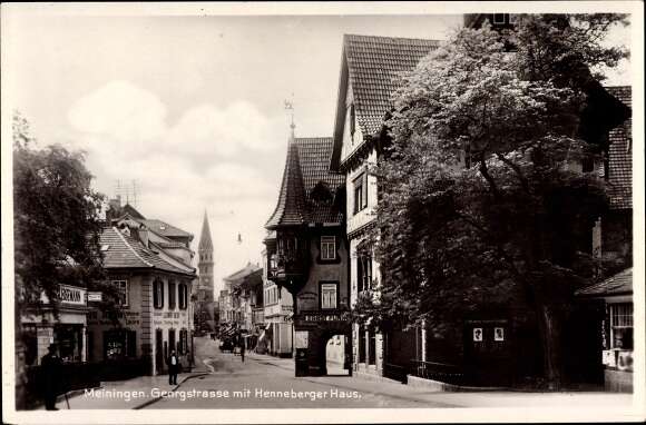 Ak Meiningen In Sudthuringen Blick Auf Die Georgstrasse