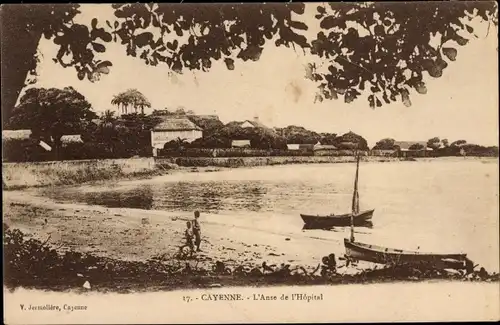 Ak Cayenne Französisch Guayana, l'Anse de l'Hopital, Uferpromenade