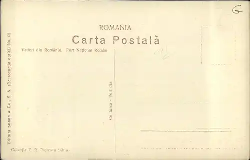 Ak Rumänien, Vederi din Romania, Port National Roman, Rumänische Spinnerin