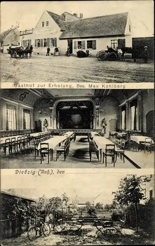Ak Diebzig Osternienburger Land Sachsen Anhalt, Gasthof zur Erholung, Bes. Max Kohlberg