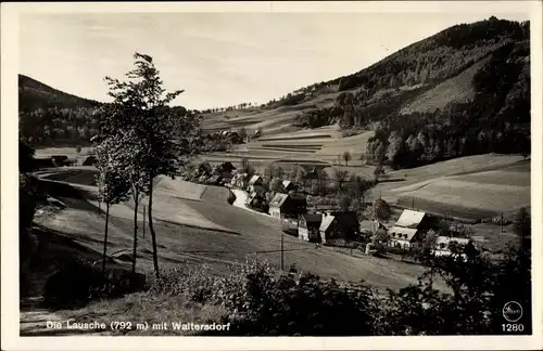 Ak Waltersdorf Großschönau Oberlausitz, Die Lausche, Panorama vom Ort