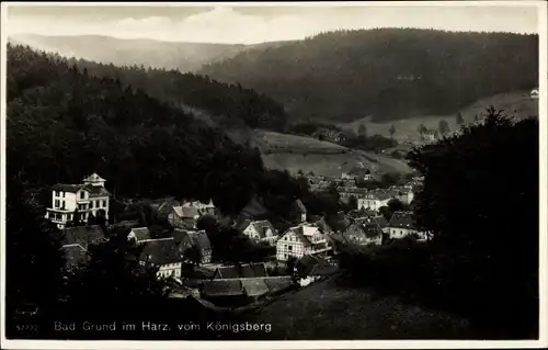 Ak Bad Grund im Harz, Totalansicht der Ortschaft vom Königsberg aus, Stengel 57772
