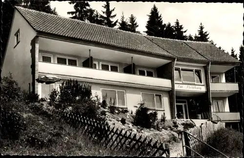 Ak Bad Grund im Harz, Blick auf das Hotel Zur Steinburg, E. Martens, Balkone