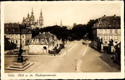 Ak Fulda in Osthessen, Blick in die Pauluspromenade, Kirche, Häuser