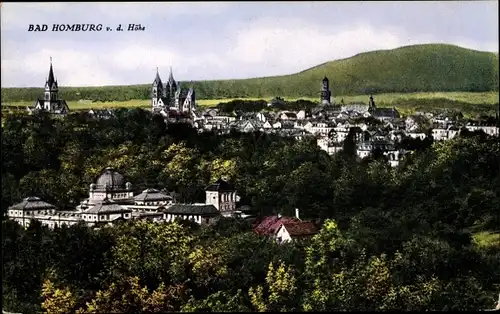 Ak Bad Homburg vor der Höhe, Totalansicht der Ortschaft mit Kaiser Wilhelms Bad, Kirche