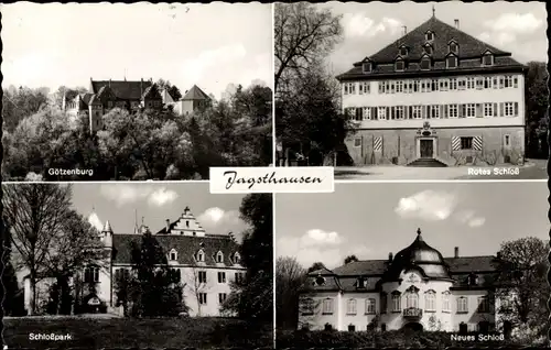 Ak Jagsthausen Baden Württemberg, Rotes Schloss, neues Schloss, Schlosspark, Götzenburg