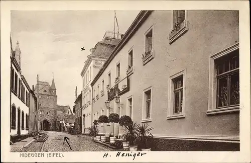 Ak Nideggen in der Eifel, Hotel Heiliger, Straßenansicht