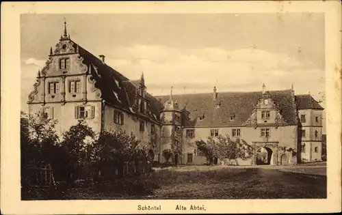 Ak Schöntal im Hohenlohekreis, Blick auf die alte Abtei vom Kloster, Giebel