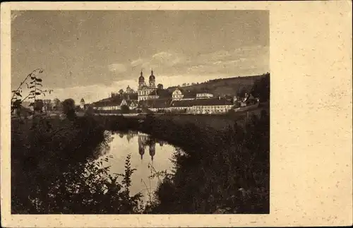 Ak Schöntal im Hohenlohekreis, Fernblick zum Kloster, Wasserspiegelung, Kirche