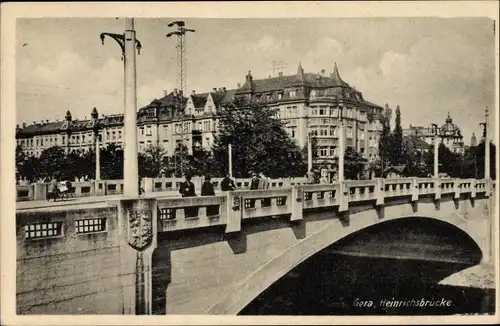 Ak Gera in Thüringen, Partie an der Heinrichsbrücke