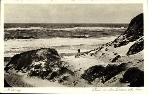 Ak Norderney in Ostfriesland, Blick von den Dünen aufs Meer, Wellengang