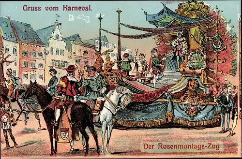 Künstler Ak Köln am Rhein, Kölner Karneval, Der Rosenmontagszug