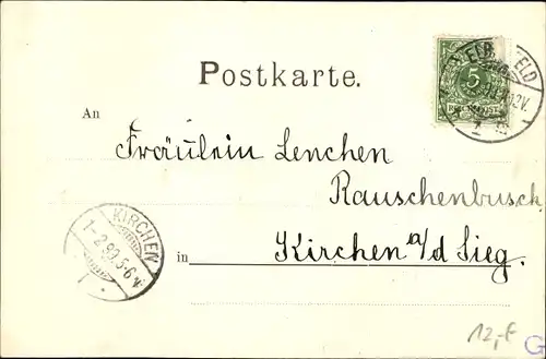 Passepartout Ak Elberfeld Wuppertal, Reichsbank und Mäuerchenstraße