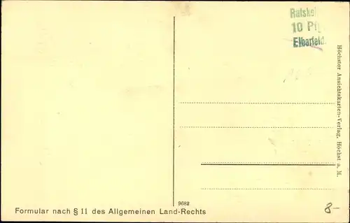 Ak Elberfeld Wuppertal in Nordrhein Westfalen, Urkunde, Eingang zum Ratskeller, Inh. Emil Steinweg