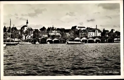 Ak Starnberg in Oberbayern, Wasserblick zum Ort