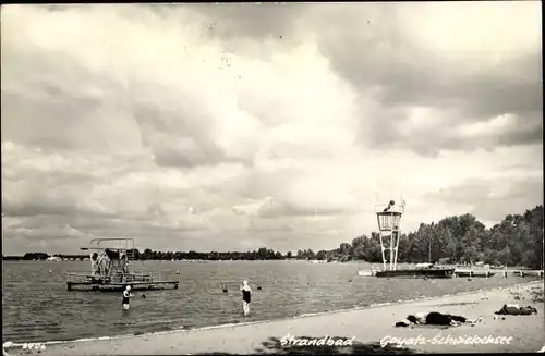 Ak Goyatz Schwielochsee in Brandenburg, Partie am Strand, Strandbad