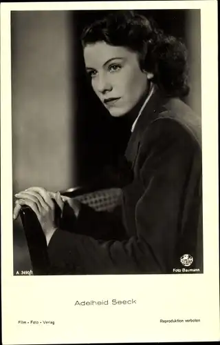 Ak Schauspielerin Adelheid Seeck, Portrait, Foto Baumann