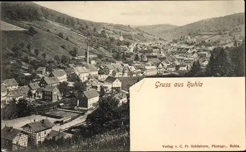 Ak Ruhla in Westthüringen, Blick auf den Ort