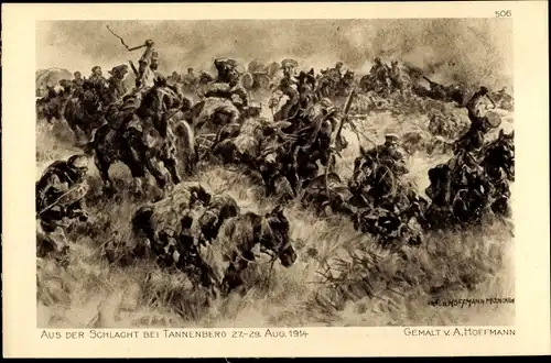Künstler Ak Hoffmann, Anton, Aus der Schlacht bei Tannenberg 1914
