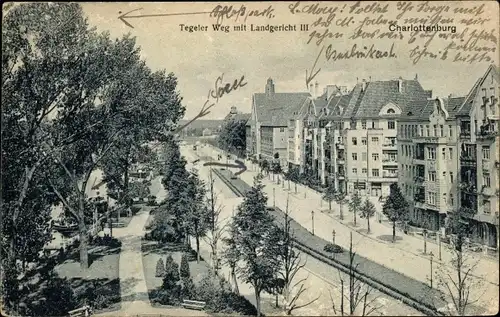 Ak Berlin Charlottenburg, Blick auf Tegeler Weg mit Landgericht III
