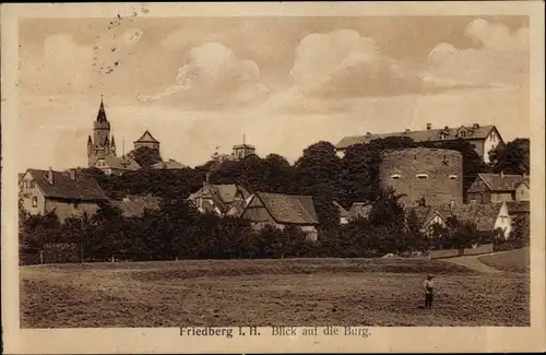 Ak Friedberg in Hessen, Blick auf die Burg