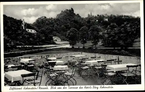 Ak Hohenstein Nassau, Blick von der Terrasse des Hotels Burg Hohenstein, Hans Czepons