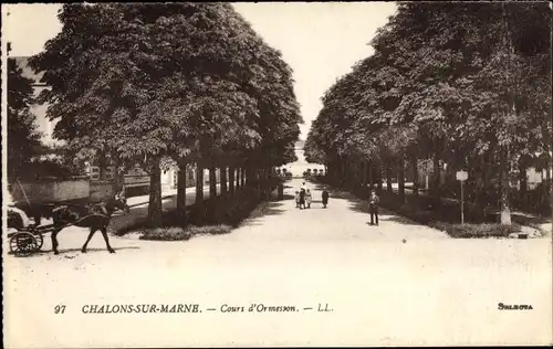 Ak Chalons sur Marne, Course d'Ormesson, Straßenpartie, Kutsche, Kinder