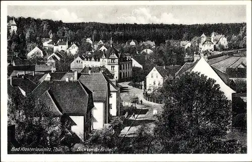 Ak Bad Klosterlausnitz in Thüringen, Blick von der Kirche, Straßenpartie