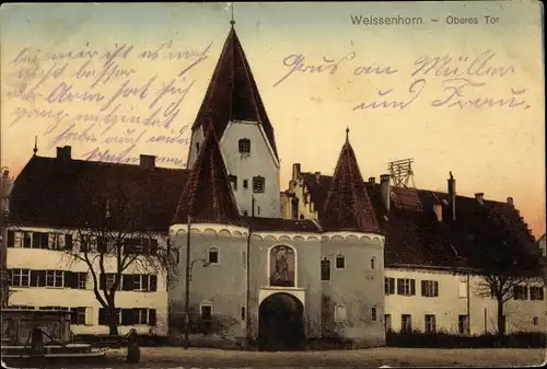 Ak Weißenhorn Neu-Ulm in Schwaben, Partie am oberen Tor