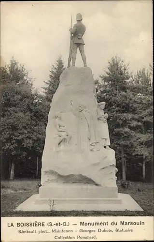 Ak La Boissière Yvelines, Monument du Marsouin, Georges Dubois Statuaire, Kriegerdenkmal